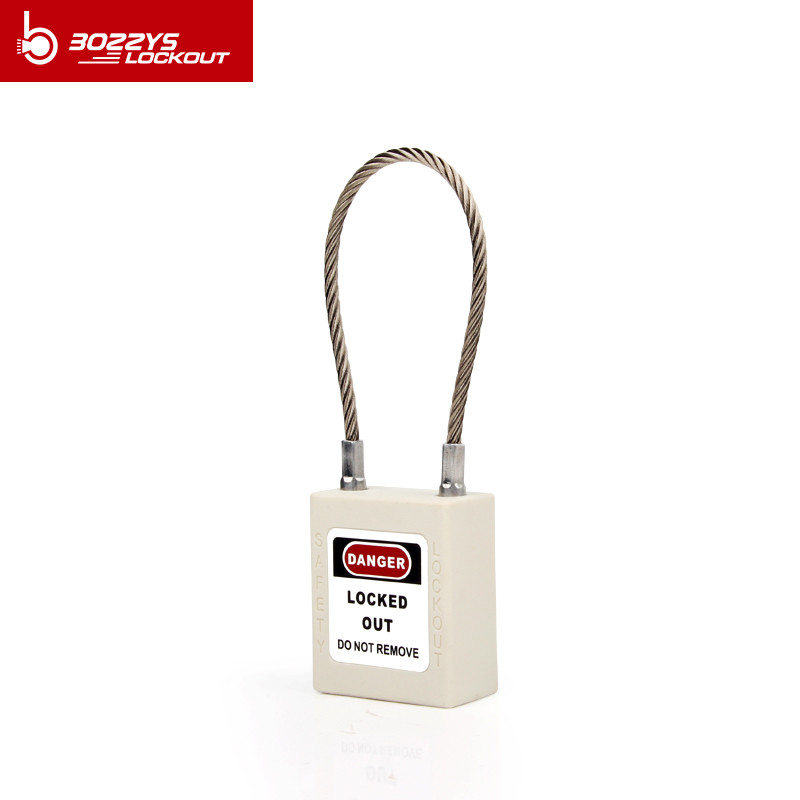 OEM Industrial equipment lock Plastic body LOTO Safety Cable padlock with master keys