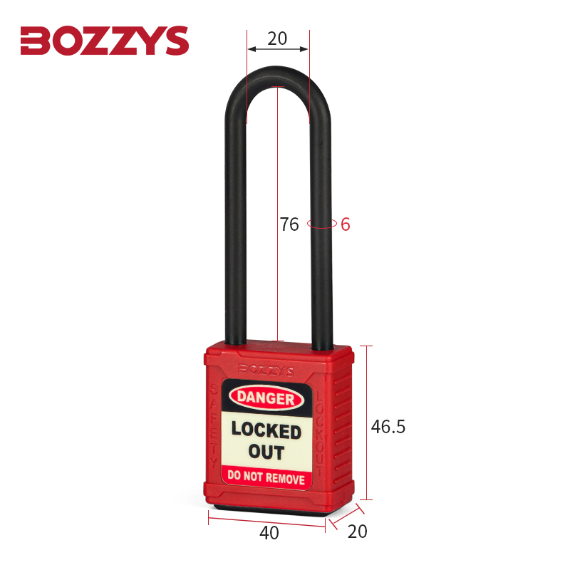 Red Insulated Safety Lockout Padlocks Alike with Key Custom Laser Coding and Luminous Warning Label