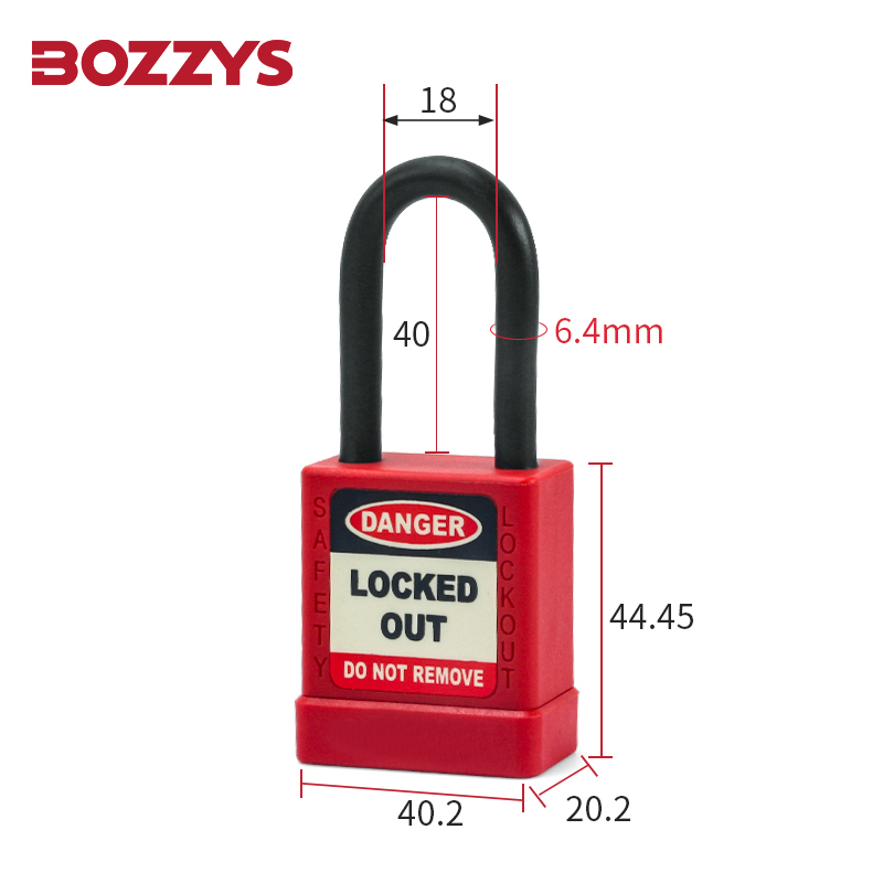 Steel shackle Aluminum Safety loto Padlocks with nsulated Silicone shackle Sleeve and Luminous Warning Label 